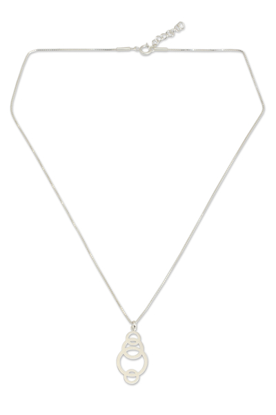 Collar colgante de plata esterlina - Collar geométrico de plata elaborado artesanalmente