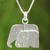 Sterling silver pendant necklace, 'Side by Side' - Brushed Silver Thai Elephant Necklace thumbail