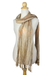 Cotton batik scarf, 'Earthen Paths' - Brown and White Cotton Batik Scarf (image 2b) thumbail
