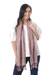 Cotton batik scarf, 'Ginger Paths' - Orange and White Cotton Batik Scarf (image 2b) thumbail