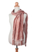 Cotton batik scarf, 'Ginger Paths' - Orange and White Cotton Batik Scarf (image 2d) thumbail