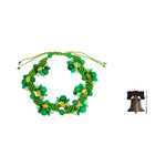 Jade wristband bracelet, 'Green Whispers' - Jade Bracelet Artisan Crafted Jewelry