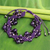 Amethyst wristband bracelet, 'Purple Whispers' - Amethyst Bracelet Artisan Crafted Jewelry thumbail