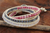Wickelarmband aus Rhodonit und Quarz - Thailändisches handgeknüpftes Wickelarmband aus Rhodonit und Quarz