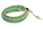 Quartz wrap bracelet, 'Verdant Breeze' - Thai Hand Knotted Green Quartz Wrap Bracelet
