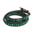 Serpentine wrap bracelet, 'Sea Breeze' - Thai Hand Knotted Serpentine and Leather Wrap Bracelet (image 2c) thumbail