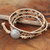 Agate wrap bracelet, 'Natural Warmth' - Thai Hand Knotted Agate Wrap Bracelet (image 2b) thumbail