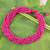 Wood torsade necklace, 'Ping Belle' - Hot Pink Torsade Necklace Wood Beaded Jewelry (image p218426) thumbail