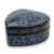 Lacquered wood box, 'Blue Floral Heart' - Thai Blue and Black Lacquered Wood Heart Box (image 2a) thumbail