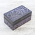 Lacquered wood box, 'Blossoming in Purple' - Handcrafted Lacquered Wood Decorative Box thumbail