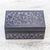 Lacquered wood box, 'Blossoming in Purple' - Handcrafted Lacquered Wood Decorative Box (image 2b) thumbail