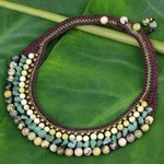 Jasper and serpentine choker, 'Tribal Beauty' - Thai Hand Crocheted Jasper and Serpentine Choker