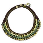 Jasper and serpentine choker, 'Tribal Beauty' - Thai Hand Crocheted Jasper and Serpentine Choker