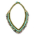 Fluorite beaded necklace, 'Tribal Paths' - Fluorite and Quartz Crochet Necklace