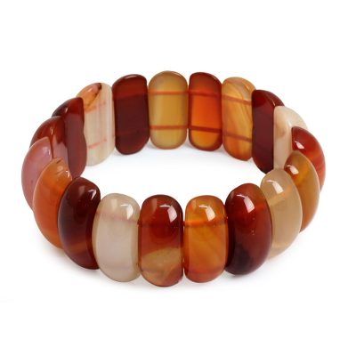 Carnelian stretch bracelet, 'Just Glow' - Carnelian Stretch Bracelet Handcrafted Jewelry