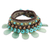Aventurine wristband bracelet, 'Fantastic Aqua' - Knitted Bracelet with Blue and Green colour Multi-gems (image 2a) thumbail