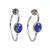 Lapis lazuli half hoop earrings, 'Modern Moonlight' - Modern Silver Half Hoop Earrings with Lapis Lazuli thumbail