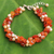 Cultured pearl and carnelian beaded bracelet, 'Gracious Lady' - Carnelian and Pearl Bracelet Handcrafted Jewelry (image 2) thumbail