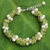 Cultured pearl and peridot beaded bracelet, 'Gracious Lady' - Thai Hand Knotted Pearl and Peridot Beaded Bracelet thumbail