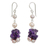 Cultured pearl and amethyst beaded earrings, 'Gracious Lady' - Pink Pearls and Amethyst Handmade Earrings (image 2a) thumbail