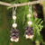 Cultured pearl and garnet beaded earrings, 'Gracious Lady' - Thai Hand Knotted Pearl and Garnet Beaded Necklace thumbail