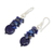 Cultured pearl and lapis lazuli cluster earrings, 'Exquisite Elegance' - Hand Knotted Pearl and Lapis Lazuli Thai Earrings (image 2b) thumbail