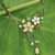 Collar de flores de perlas cultivadas y piedras preciosas, 'Honey Lily' - Gargantilla floral de perlas y piedras preciosas hecha a mano
