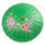 Cotton and bamboo parasol, 'Blossoming Lanna in Green' - Hand-painted Cotton and Bamboo Parasol