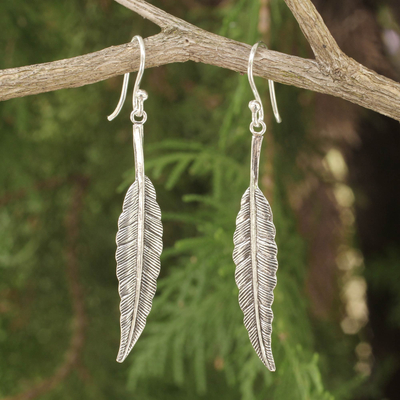 Sterling silver dangle earrings, 'Flight' - Unique Sterling Silver Dangle Earrings