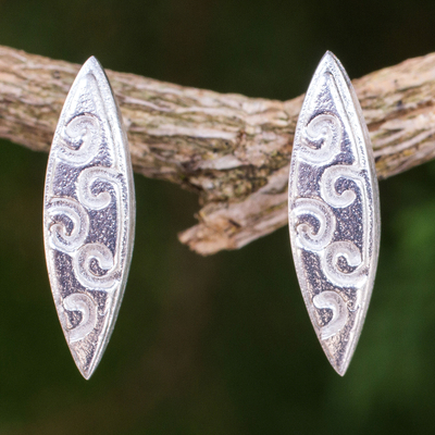 Sterling silver drop earrings, 'Dancing' - Fair Trade Artisan Crafted Sterling Silver Earrings
