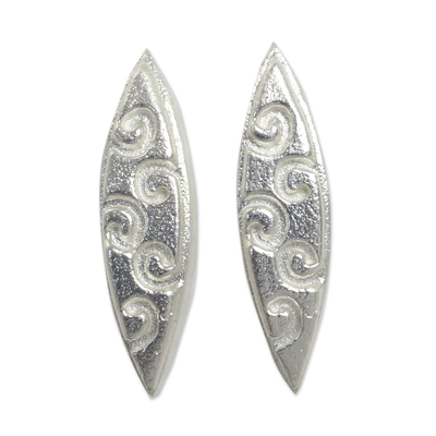 Sterling silver drop earrings, 'Dancing' - Fair Trade Artisan Crafted Sterling Silver Earrings