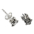 Sterling silver button earrings, 'Wise Little Owl' - Silver Bird Theme Earrings (image 2b) thumbail