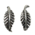 Sterling silver button earrings, 'Whispering Leaves' - Silver Leaf Theme Earrings (image 2a) thumbail