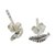 Sterling silver button earrings, 'Whispering Leaves' - Silver Leaf Theme Earrings (image 2b) thumbail