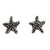 Sterling silver button earrings, 'Baby Starfish' - Silver Sea Life Theme Earrings (image 2a) thumbail