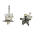 Sterling silver button earrings, 'Baby Starfish' - Silver Sea Life Theme Earrings (image 2b) thumbail