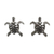 Sterling silver button earrings, 'Baby Sea Turtle' - Sterling Silver Button Earrings (image 2a) thumbail