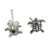 Sterling silver button earrings, 'Baby Sea Turtle' - Sterling Silver Button Earrings (image 2b) thumbail