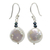 Cultured pearl dangle earrings, 'Lunar Horizon' - White and Gray Pearl Handcrafted Earrings