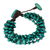 Wood torsade bracelet, 'Mekong Belle' - Blue Torsade Bracelet Wood Beaded Jewelry