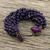 Wood beaded torsade bracelet, 'Nan Belle' - Purple Torsade Bracelet Wood Beaded Jewelry (image 2b) thumbail