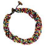 Wood torsade necklace, 'Trang Belle' - Multicolor Wood Beaded Artisan Crafted Necklace