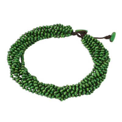 Wood torsade necklace, 'Khao Luang Belle' - Fair Trade Artisan Crafted Wood Torsade Necklace