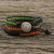 Carnelian and onyx wrap bracelet, 'Contrasts' - Multigem Handcrafted Bracelet with Hill Tribe Silver Button (image 2) thumbail