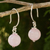Rose quartz dangle earrings, 'Mystical Me' - Handmade Rose Quartz and Sterling Silver Earrings thumbail