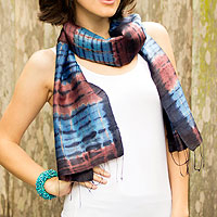 Featured review for Silk scarf, Blue Thai Sky
