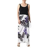 Baumwoll-batik-sarong, „tropical cattleya“ – handbemalter baumwoll-batik-sarong