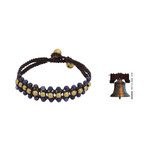 Lapis lazuli wristband bracelet, 'Blue Joy' - Lapis Lazuli and Brass Wristband Bracelet