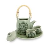Celadon ceramic tea set, 'Inspiration' (set for 2) - Thai Celadon Ceramic Tea Set for Two