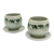 Celadon ceramic teacups and saucers, 'Prancing Elephants' (pair) - Green Celadon Elephant Teacups and Saucers (Set for 2) (image 2a) thumbail